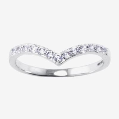 Sparkle Allure Womens Crystal Pure Silver Over Brass Band