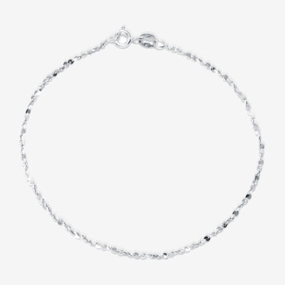Silver Treasures Made In Italy Twist Sterling Silver Chain Bracelet