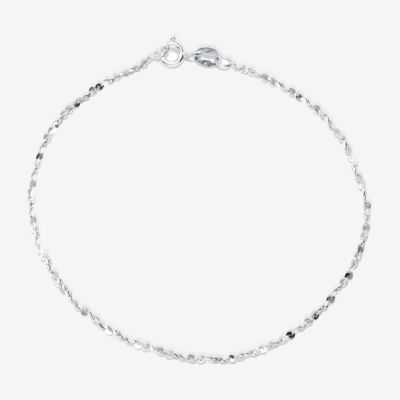 Silver Treasures Made In Italy Twist Womens Sterling Silver Semisolid Chain Bracelet
