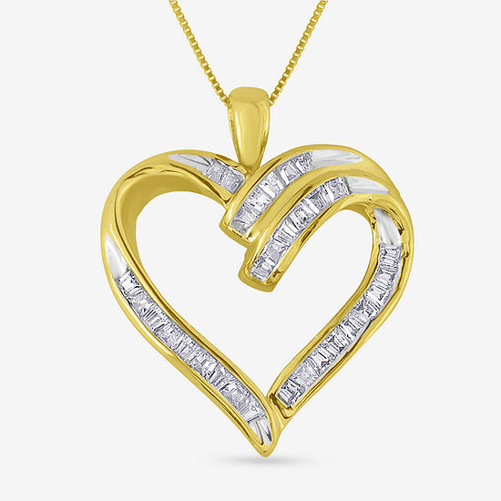 1/3 CT. T.W. Diamond 10K Yellow Gold Heart Pendant Necklace