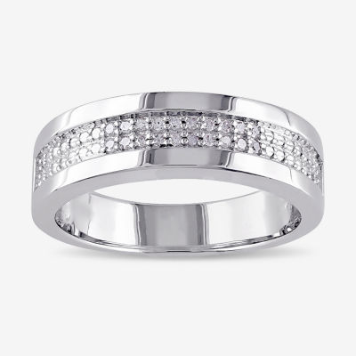 Mens 1/10 CT.T.W. Natural Diamond Wedding Band