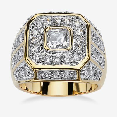 Mens 2 1/3 CT. T.W. White Cubic Zirconia 14K Gold Over Brass Fashion Ring