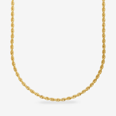 14K Yellow Gold Hollow Rope Chain Necklace JCPenney