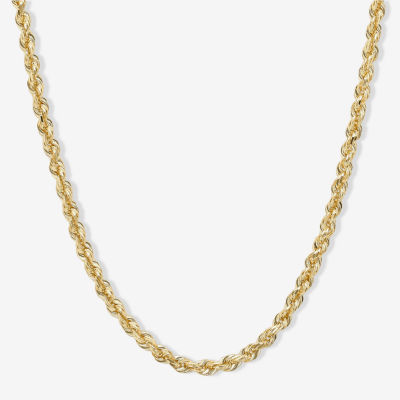 14K Yellow Gold 2.5mm 16-24" Hollow Glitter Rope Chain