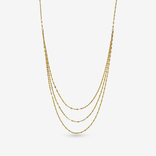 Womens 17 Inch 14K Gold Link Necklace