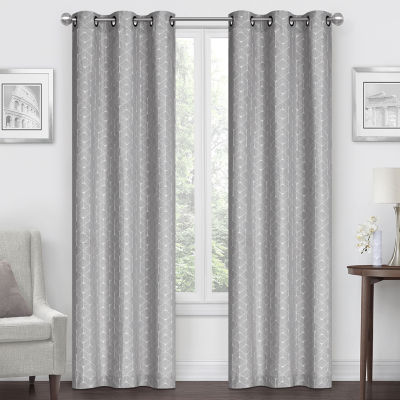 Regal Home Geo Cube Jacquard Light Filtering Grommet Top Set Of 2 Curtain Panel Jcpenney