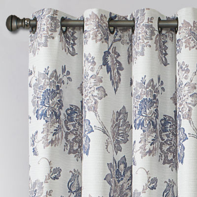 Max Blackout Prescott Print Grommet Top 100% Blackout Single Curtain Panel