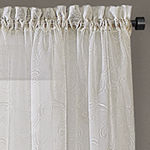 Regal Home Embroidered Voile Embroidered Sheer Rod Pocket Curtain Panel