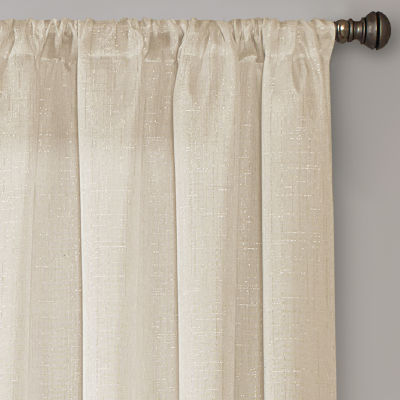 Regal Home Lombardi Solid Metallic Rod Pocket Sheer Single Curtain Panel