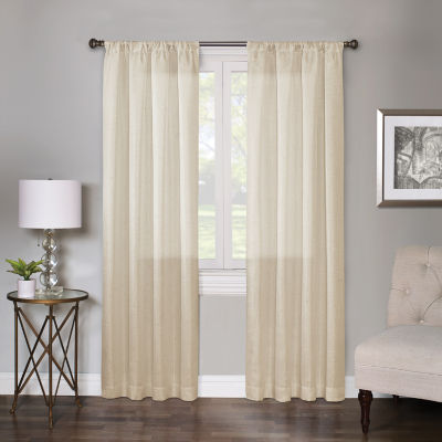 Regal Home Lombardi Solid Metallic Rod Pocket Sheer Single Curtain Panel