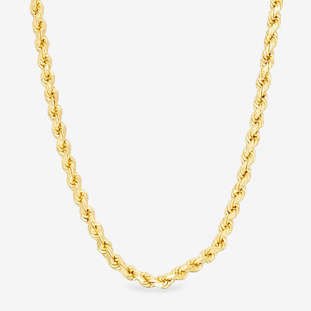 14K Gold over Silver Solid Rope 16-30 Inch Chain Necklace, One Size