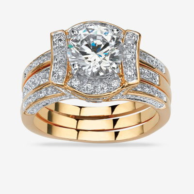 Womens 2 1/3 CT. T.W. Cubic Zirconia 18K Gold Over Brass Bridal Set