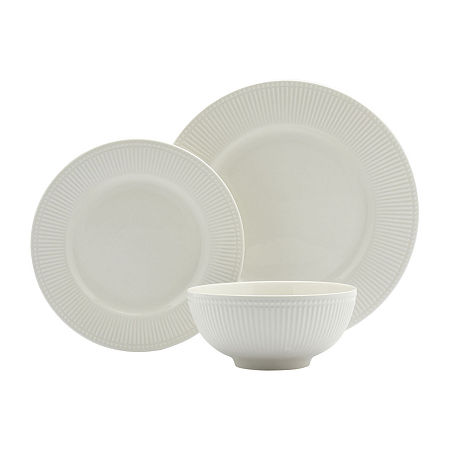 Gallery Fluer 12-pc. Porcelain Dinnerware Set, One Size, White