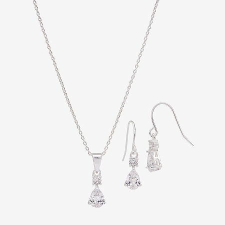 Sparkle Allure Womens Cubic Zirconia Pure Silver Over Brass 2-pc. Jewelry Set, One Size