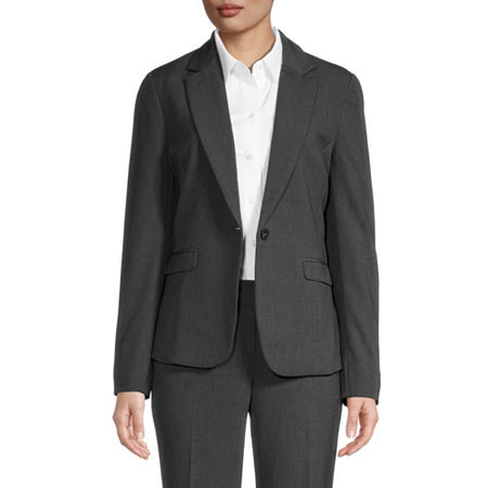 Liz Claiborne Womens Regular Fit Blazer, 2, Gray