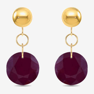 Bling Jewelry Classic Elegant Genuine 10K Gold Faceted Briolette Gemstone  Bezel Set Square Cushion Cut Red Garnet Dangle Drop Earrings For Women Wire Fish  Hook