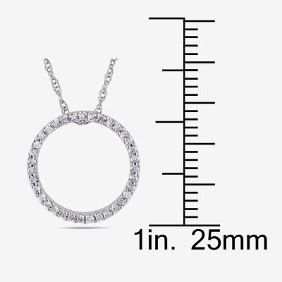 Womens / CT. T.W. Natural White Diamond 10K Gold Circle Pendant Necklace