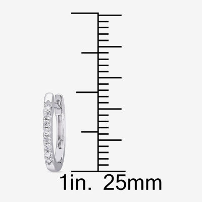 1/10 CT. T.W. Mined White Diamond 10K Gold 12.7mm Hoop Earrings