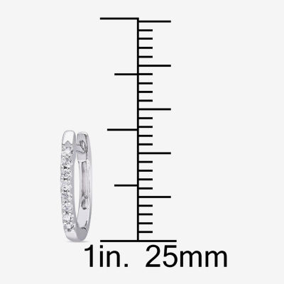 Womens 1/10 CT. T.W. Natural White Diamond 10K Gold 12.7mm Hoop Earrings