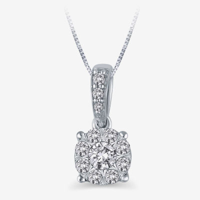 Womens / CT. T.W. Natural White Diamond 10K White Gold Pendant Necklace