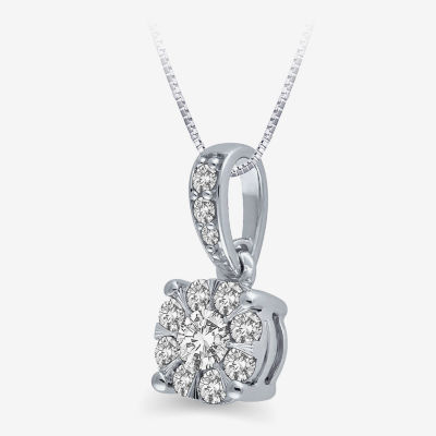 Womens / CT. T.W. Natural White Diamond 10K White Gold Pendant Necklace