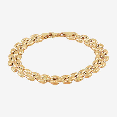 Womens 14K Gold 7.25 Inch Link Bracelet