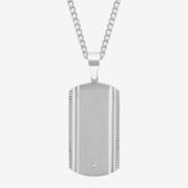 Steeltime Serenity Prayer Mens Stainless Steel Dog Tag Pendant Necklace