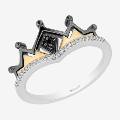 Enchanted Disney Fine Jewelry Villains Womens Diamond Accent Mined Black 14K Gold Over Silver Evil Queen Ring Sets