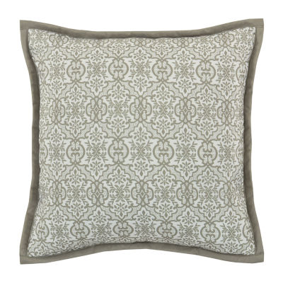 Royal Court Evergreen Square Quilted Square Throw Pillow