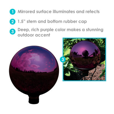 Net Health Shops Merlot Mirror Gazing Globe - 10 Inch 2-pc. Glass Yard Art