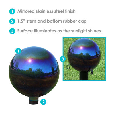 Net Health Shops Mirrored Garden Glass Gazing Ball 2-pc. Glass Yard Art