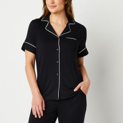 Liz Claiborne Cool and Calm Womens Short Sleeve Pajama Top