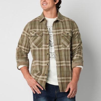 Frye and Co. Big and Tall Mens Regular Fit Long Sleeve Plaid Button-Down Shirt