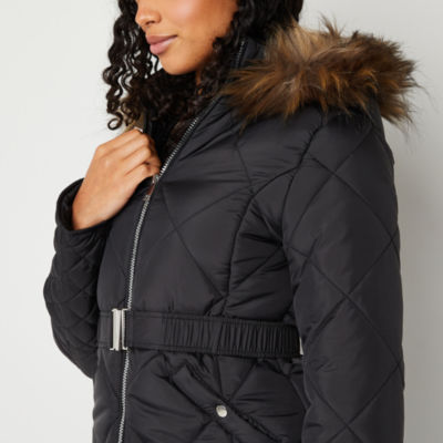 Maralyn And Me Hooded Belted Heavyweight Puffer Jacket-Juniors