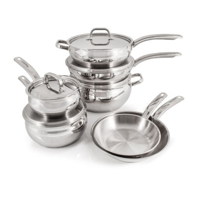 Oster Ridgewell 13 Piece Stainless Steel Belly Shape Cookware Set - Silver