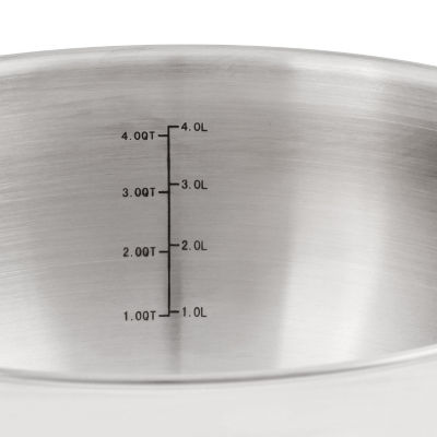 BergHOFF Belly 18/10 Stainless Steel 9.5 Deep Skillet with Glass Lid