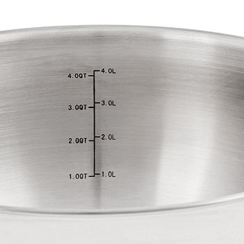 BergHOFF Belly Shape 18/10 Stainless Steel 9.5 Deep Skillet With Glass Lid  3.2Qt.