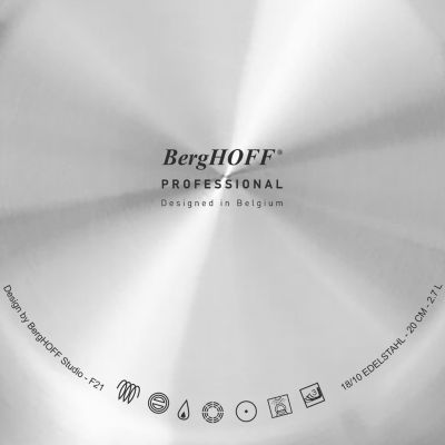 BergHOFF 18/10 Stainless Steel Tri-Ply 11" Covered Saute Pan