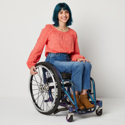 a.n.a Adaptive Womens High Rise Straight Leg Jean-Seated