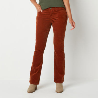 St. John's Bay Secretly Slender Womens Mid Rise Bootcut Corduroy Pant