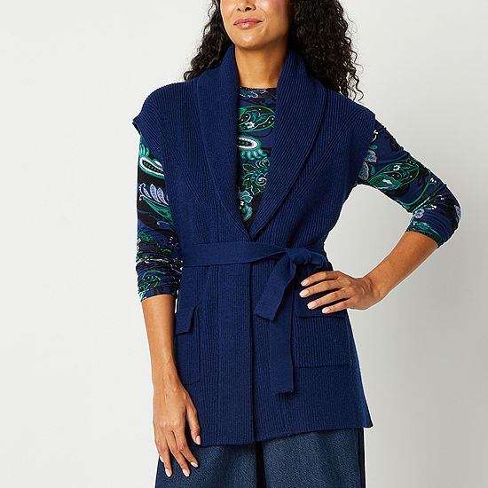Liz Claiborne Sweater Soft Shell Vests, Color: Viking Blue - JCPenney