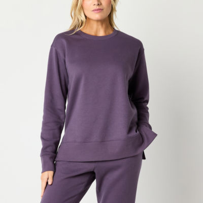 Xersion Womens Super Soft Fleece Round Neck Long Sleeve Sweatshirt Tall