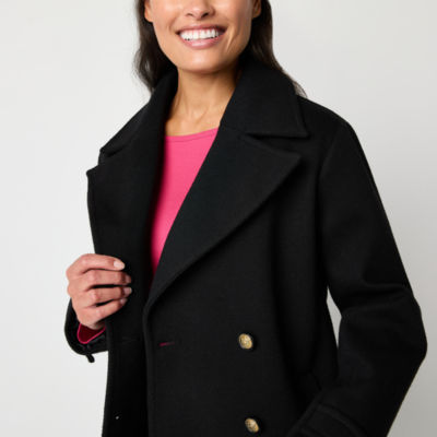 Liz Claiborne Womens Water Resistant Midweight Peacoat