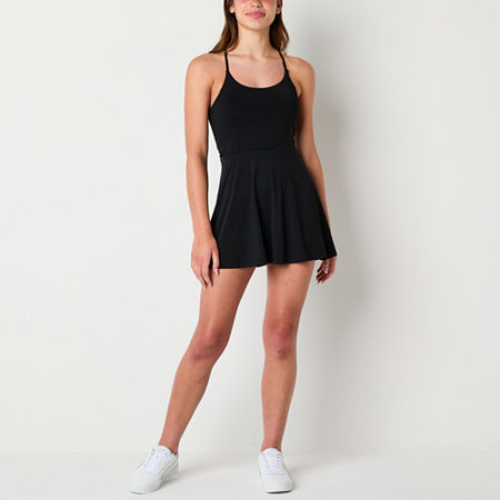 Arizona Womens Sleeveless Active Tennis Dress Juniors, Small, Black