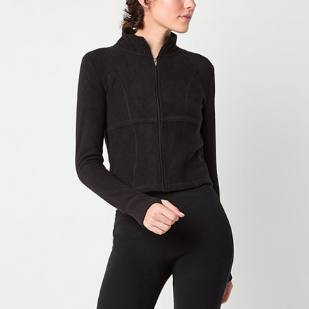Arizona Juniors Womens Mock Neck Long Sleeve Active Quarter-Zip Pullover, X-small, Black