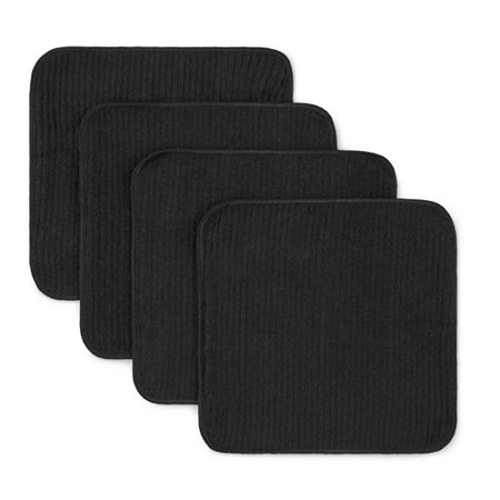 Cooks Scrubber 4-pc Dish Cloth, One Size, Black