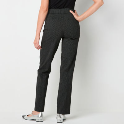 Liz Claiborne Lisa Womens Mid Rise Straight Pull-On Pants