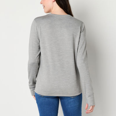 Free Country Womens Long Sleeve Crew Neck Layered Top