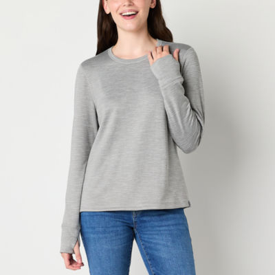 Free Country Womens Long Sleeve Crew Neck Layered Top