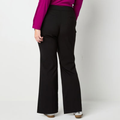 Liz Claiborne-Plus Lisa Flare Womens Mid Rise Pull-On Pants